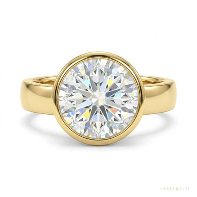2.4 ct DEW Certified Oval Cut White Moissanite Solitaire Ring For Engagement 18K Gold P 18K Gold Plated