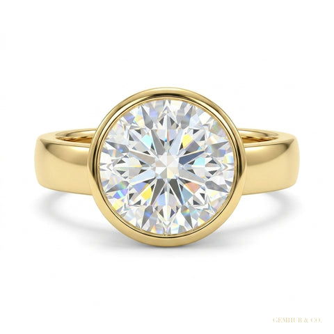 2.4 ct DEW Certified Oval Cut White Moissanite Solitaire Ring For Engagement 18K Gold P 18K Gold Plated – white background main image