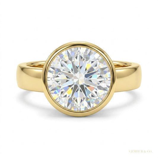 2.4 ct DEW Certified Oval Cut White Moissanite Solitaire Ring For Engagement 18K Gold P 18K Gold Plated – white background main image