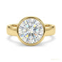 2.4 ct DEW Certified Oval Cut White Moissanite Solitaire Ring For Engagement 18K Gold P 18K Gold Plated