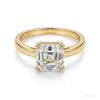 2.40 ct DEW Certified Asscher Cut Off White Moissanite Ring 18K Gold Plated – white background main image