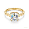 2.40 ct DEW Certified Asscher Cut Off White Moissanite Ring 18K Gold Plated in 18K Gold Plated Vermeil
