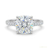 2.50 ct DEW Certified Cushion Cut White Moissanite Ring For Women 18K Gold Plated Verme 18K Gold Plated – white background main image