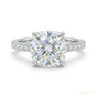 2.50 ct DEW Certified Cushion Cut White Moissanite Ring For Women 18K Gold Plated Verme 18K Gold Plated