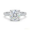 2.50 ct DEW Certified Cushion Cut White Moissanite Ring For Women 18K Gold Plated Vermeil in 18K Gold Plated Vermeil