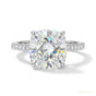 2.50 ct DEW Certified Cushion Cut White Moissanite Solitaire Ring 18K Gold Plated Verme 18K Gold Plated
