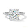 2.50 ct DEW Certified Cushion Cut White Moissanite Solitaire Ring 18K Gold Plated Vermeil in 18K Gold Plated Vermeil