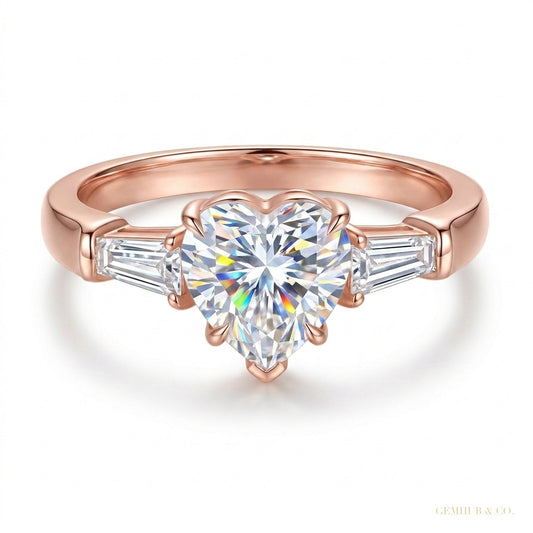 2.50 ct DEW Certified White Moissanite Ring New Year Ring for Women 18K Gold Plated Ver 18K Gold Plated – white background main image