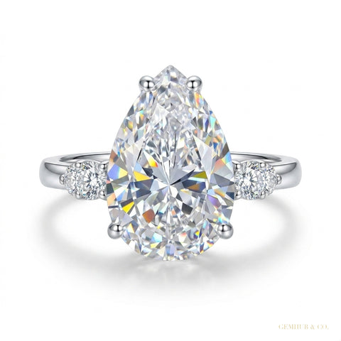 2.50 ct DEW Off White Moissanite Solitaire Ring in Birthday Gift Women 18K Gold Plated 18K Gold Plated – white background main image
