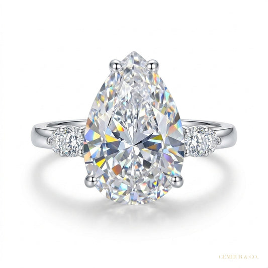 2.50 ct DEW Off White Moissanite Solitaire Ring in Birthday Gift Women 18K Gold Plated 18K Gold Plated – white background main image