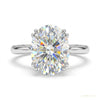 2.50 ct DEW Off White Moissanite Solitaire Ring in – Elegant & Rare 18K Gold Plated Ver 18K Gold Plated – white background main image