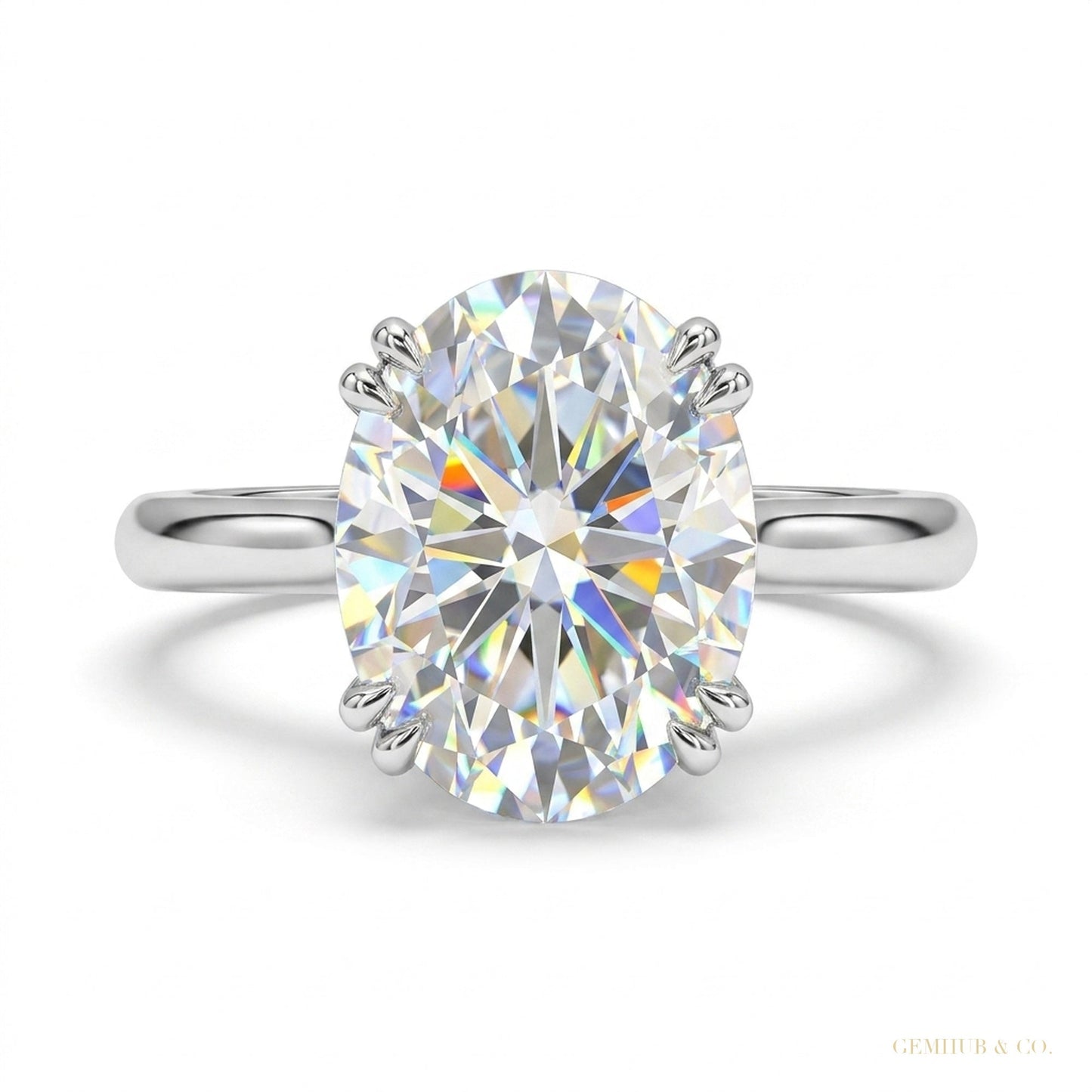 2.50 ct DEW Off White Moissanite Solitaire Ring in – Elegant & Rare 18K Gold Plated Ver 18K Gold Plated – white background main image
