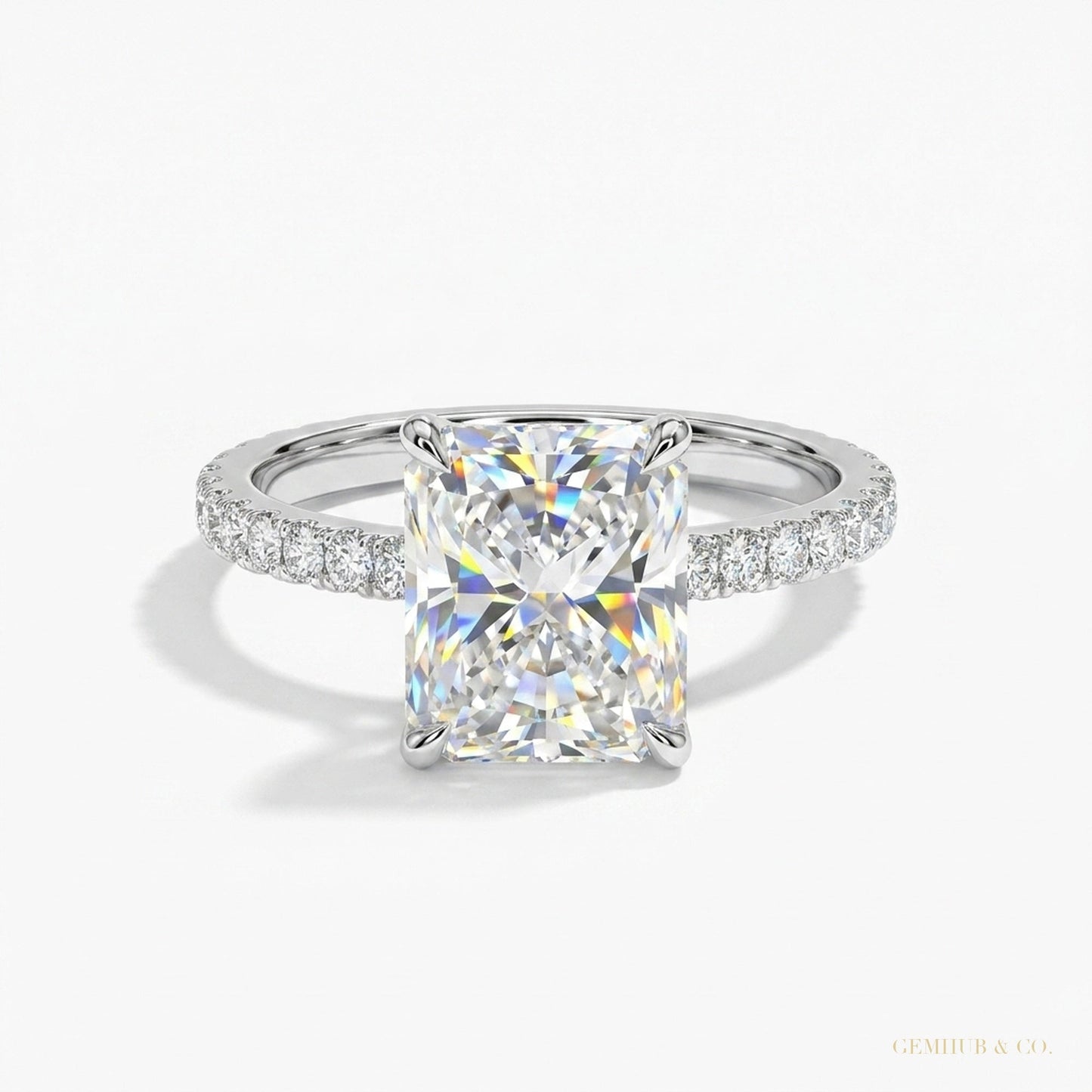 2.50 ct DEW Off White Treated Moissanite Ring in – Sparkle & Luster 18K Gold Plated Ver 18K Gold Plated – white background main image