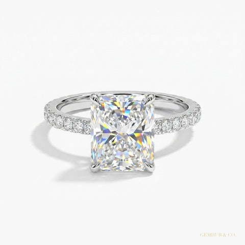 2.50 ct DEW Off White Treated Moissanite Ring in – Sparkle & Luster 18K Gold Plated Ver 18K Gold Plated – white background main image
