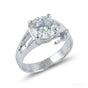 2.50 ct DEW White Round Cut Certified Moissanite Solitaire Ring 18K Gold Plated