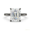 2.52 ct DEW Emerald Cut Certified F VS1 White Moissanite Ring For Lady 18K Gold Plated 18K Gold Plated – white background main image