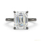 2.52 ct DEW Emerald Cut Certified F VS1 White Moissanite Ring For Lady 18K Gold Plated 18K Gold Plated