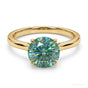 2.55 ct DEW Certified Blue Moissanite Ring – Birthday Gift for Her 18K Gold Plated Verm 18K Gold Plated