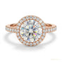 2.55 ct DEW Certified Round Cut F VS1 CVD White Moissanite Ring In 18K Gold Plated Verm 18K Gold Plated