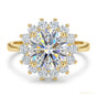 2.55 ct DEW Certified White Round Cut Certified Moissanite Solitaire Ring 18K Gold Plat 18K Gold Plated