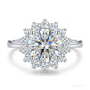 2.55 ct DEW Off White Round Cut Certified Moissanite Solitaire Ring in 18K Gold Plated 18K Gold Plated – white background main image