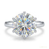 2.55 ct DEW Off White Round Moissanite Ring in Certified Engagement 18K Gold Plated Ver 18K Gold Plated – white background main image