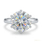 2.55 ct DEW Off White Round Moissanite Ring in Certified Engagement 18K Gold Plated Ver 18K Gold Plated