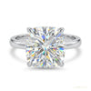 2.60 ct DEW Cushion Cut Off White Moissanite Solitaire Ring in – Rare 18K Gold Plated V 18K Gold Plated – white background main image