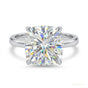 2.60 ct DEW Cushion Cut Off White Moissanite Solitaire Ring in – Rare 18K Gold Plated V 18K Gold Plated