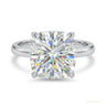 2.60 ct DEW Cushion Cut Off White Moissanite Solitaire Ring in – Rare 18K Gold Plated Vermeil in 18K Gold Plated Vermeil