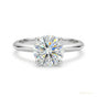 2.65 ct DEW Off White Treated Moissanite Solitaire Ring in – Amazing Gem 18K Gold Plate 18K Gold Plated