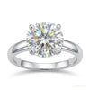 2.70 ct DEW Certified Round Cut White Moissanite Solitaire Ring 18K Gold Plated – white background main image