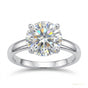 2.70 ct DEW Certified Round Cut White Moissanite Solitaire Ring 18K Gold Plated