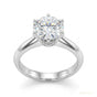 2.70 ct DEW Round Cut White Treated Moissanite Solitaire Ring in Cert 18K Gold Plated V 18K Gold Plated