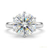 2.80 ct DEW Certified Round Cut White Moissanite Solitaire Ring 18K Gold Plated – white background main image