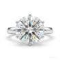 2.80 ct DEW Certified Round Cut White Moissanite Solitaire Ring 18K Gold Plated