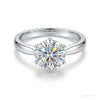 2.80 ct DEW Certified Round Cut White Moissanite Solitaire Ring For Wife 18K Gold Plate 18K Gold Plated – white background main image