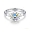 2.80 ct DEW Certified Round Cut White Moissanite Solitaire Ring For Wife 18K Gold Plated in 18K Gold Plated Vermeil