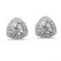2.80 ct DEW Certified Treated White Moissanite Solitaire Studs Great Shine 18K Gold Pla 18K Gold Plated