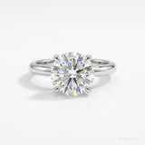 2.85 ct DEW Certified White Moissanite Solitaire Ring in – Gift for Wife 18K Gold Plated – white background main image