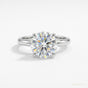 2.85 ct DEW Certified White Moissanite Solitaire Ring in – Gift for Wife 18K Gold Plate 18K Gold Plated