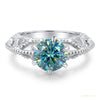2.90 ct DEW Blue Moissanite Solitaire Ring – Anniversary Gift Idea 18K Gold Plated Verm 18K Gold Plated – white background main image