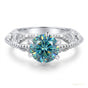 2.90 ct DEW Blue Moissanite Solitaire Ring – Anniversary Gift Idea 18K Gold Plated Verm 18K Gold Plated