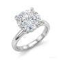 2.90 ct DEW Certified Round Cut F VS1 White Moissanite Ring In For Love 18K Gold Plated