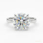 2.90 ct DEW Certified Round Cut Off White Moissanite Ring In 18K Gold Plated