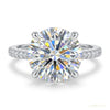 2.90 ct DEW Cushion Cut White Moissanite Ring – Birthday Gift for Her 18K Gold Plated V 18K Gold Plated – white background main image