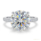 2.90 ct DEW Cushion Cut White Moissanite Ring – Birthday Gift for Her 18K Gold Plated Vermeil – white background main image