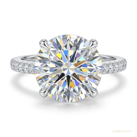 2.90 ct DEW Cushion Cut White Moissanite Ring – Birthday Gift for Her 18K Gold Plated V 18K Gold Plated – white background main image