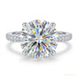 2.90 ct DEW Cushion Cut White Moissanite Ring – Birthday Gift for Her 18K Gold Plated V 18K Gold Plated