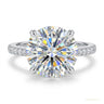 2.90 ct DEW Cushion Cut White Moissanite Ring – Birthday Gift for Her 18K Gold Plated Vermeil in 18K Gold Plated Vermeil